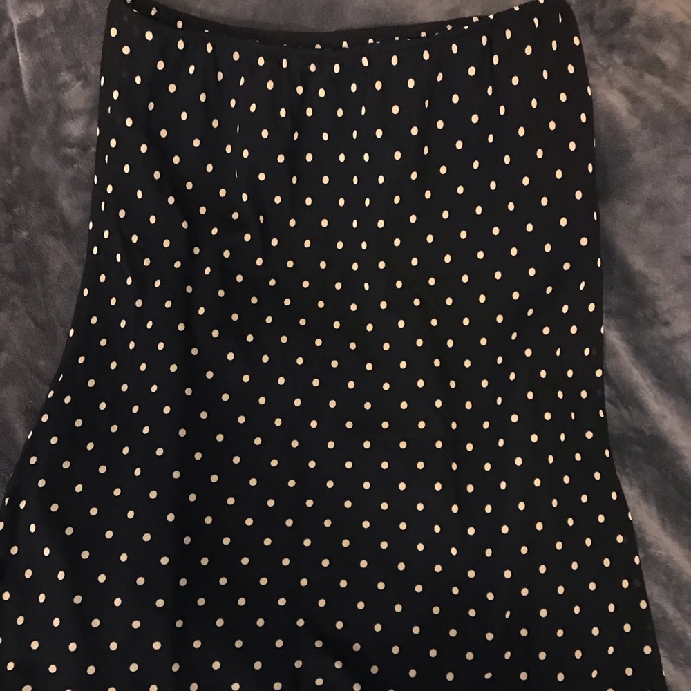 George High Waist Knee Length Polka Dot Skirt